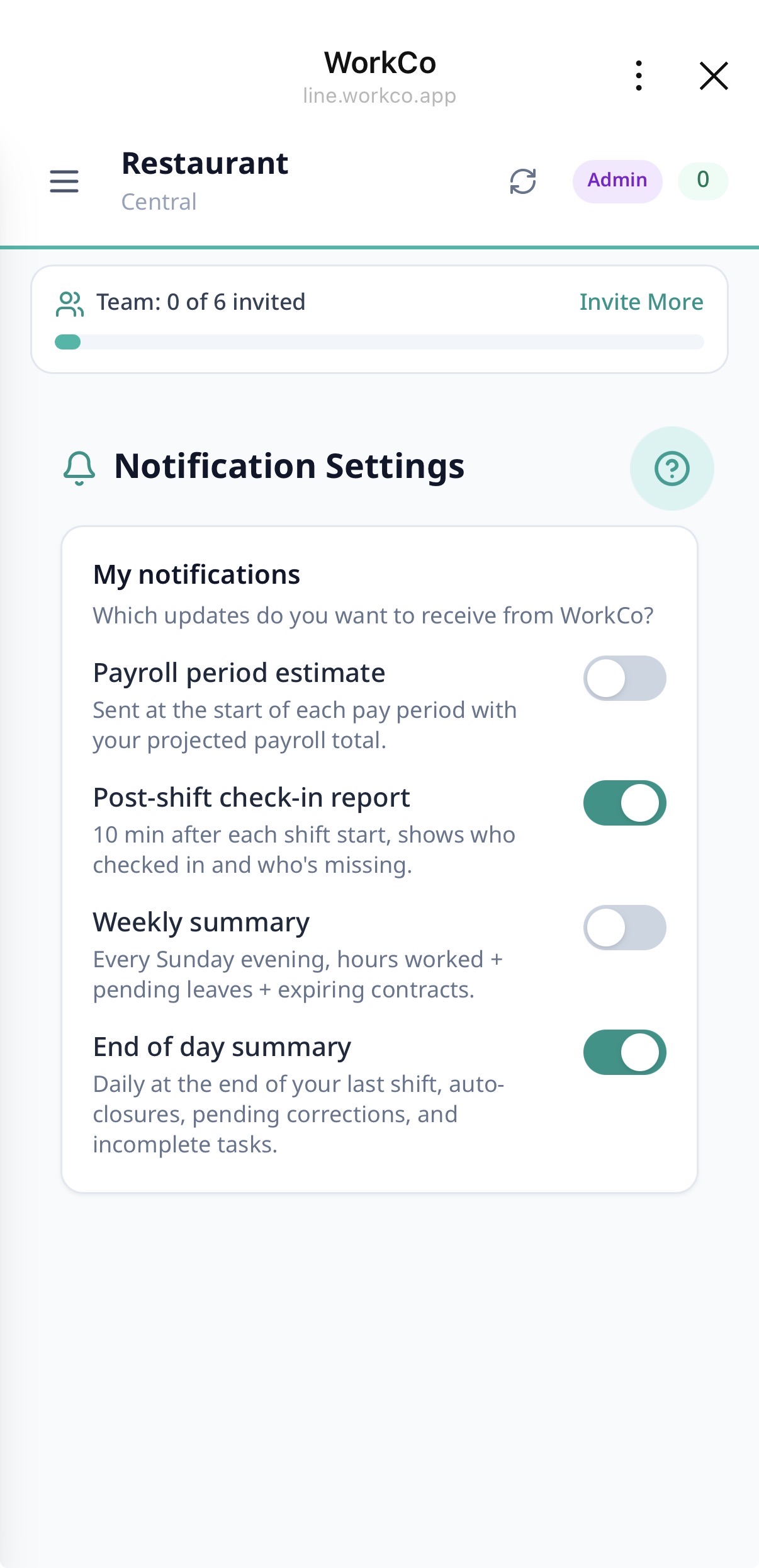Your notifications screen