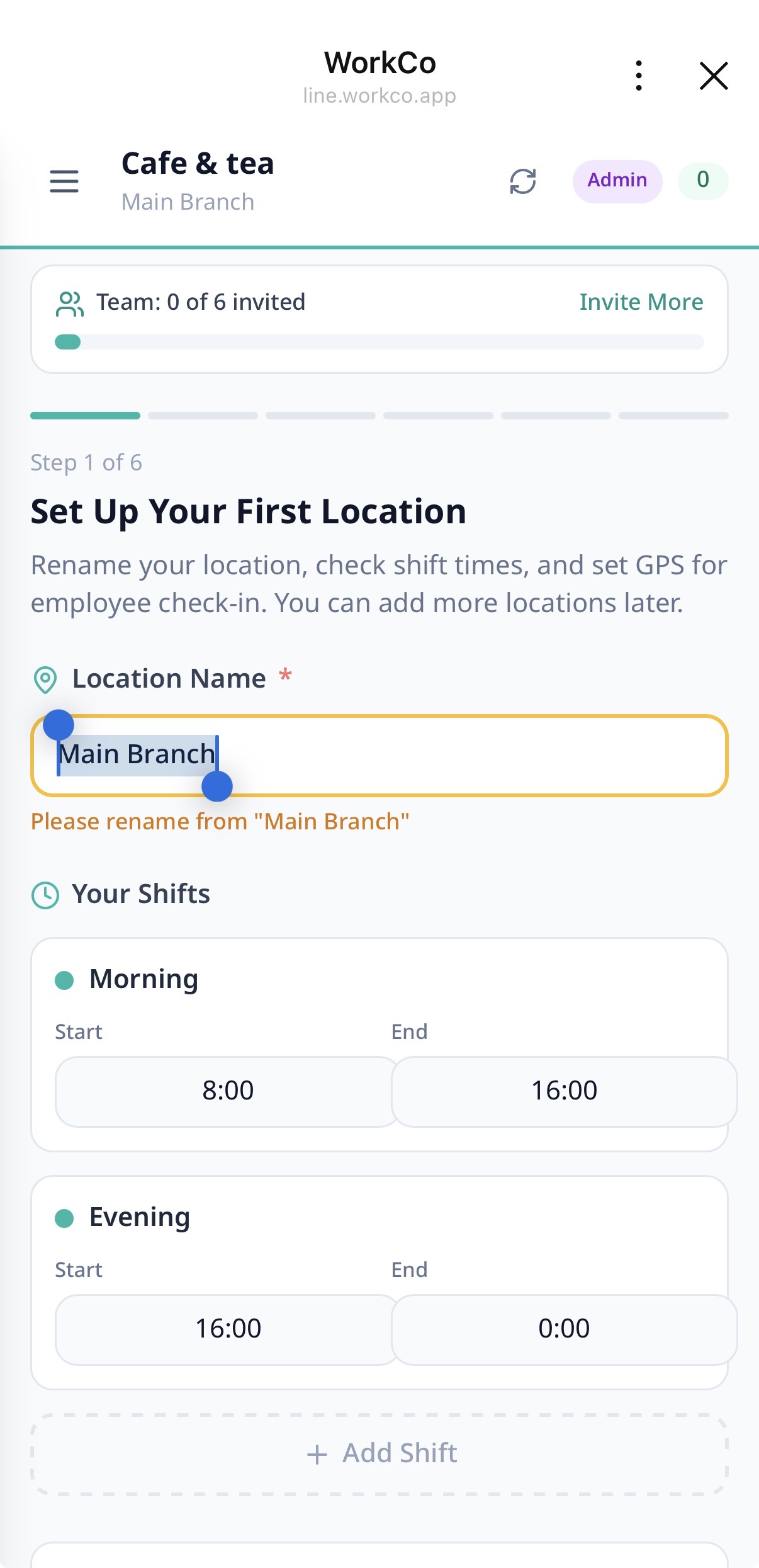 Rename location + shift times